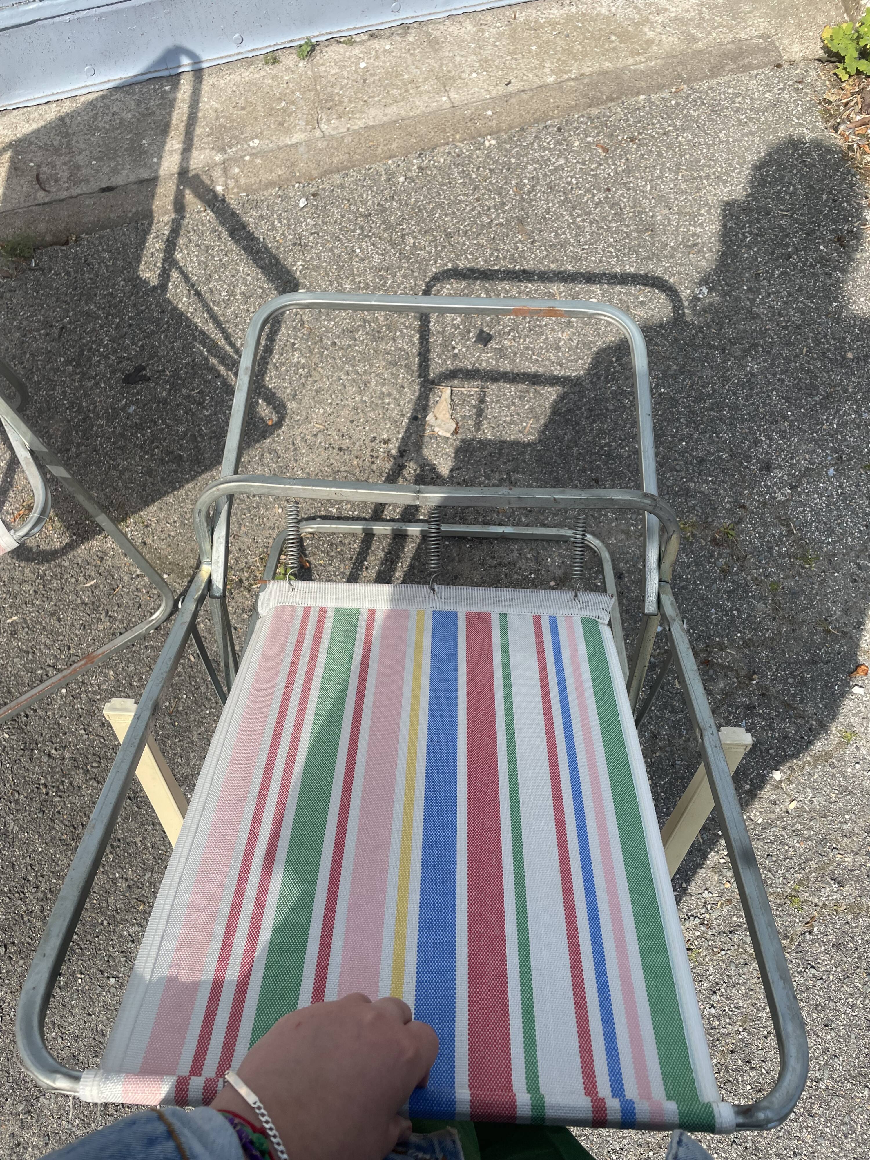 Pair of foldable camping chairs