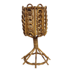 Lampe de table en rotin.