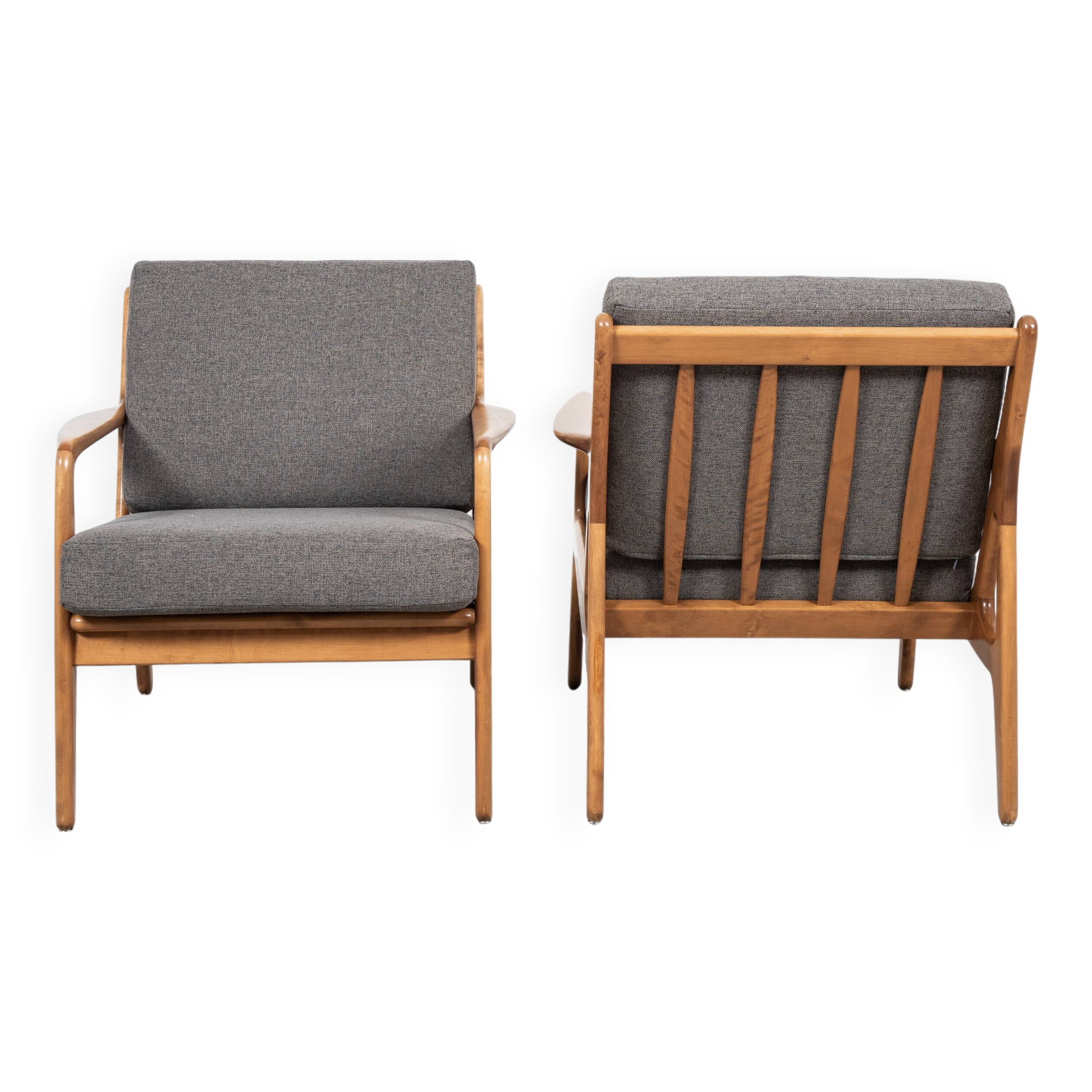 Midcentury Danish pair of easy chairs by Arne Vodder 1960s