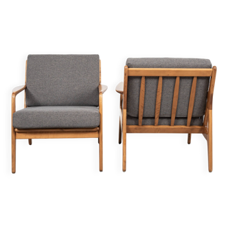 Midcentury Danish pair of easy chairs by Arne Vodder 1960s