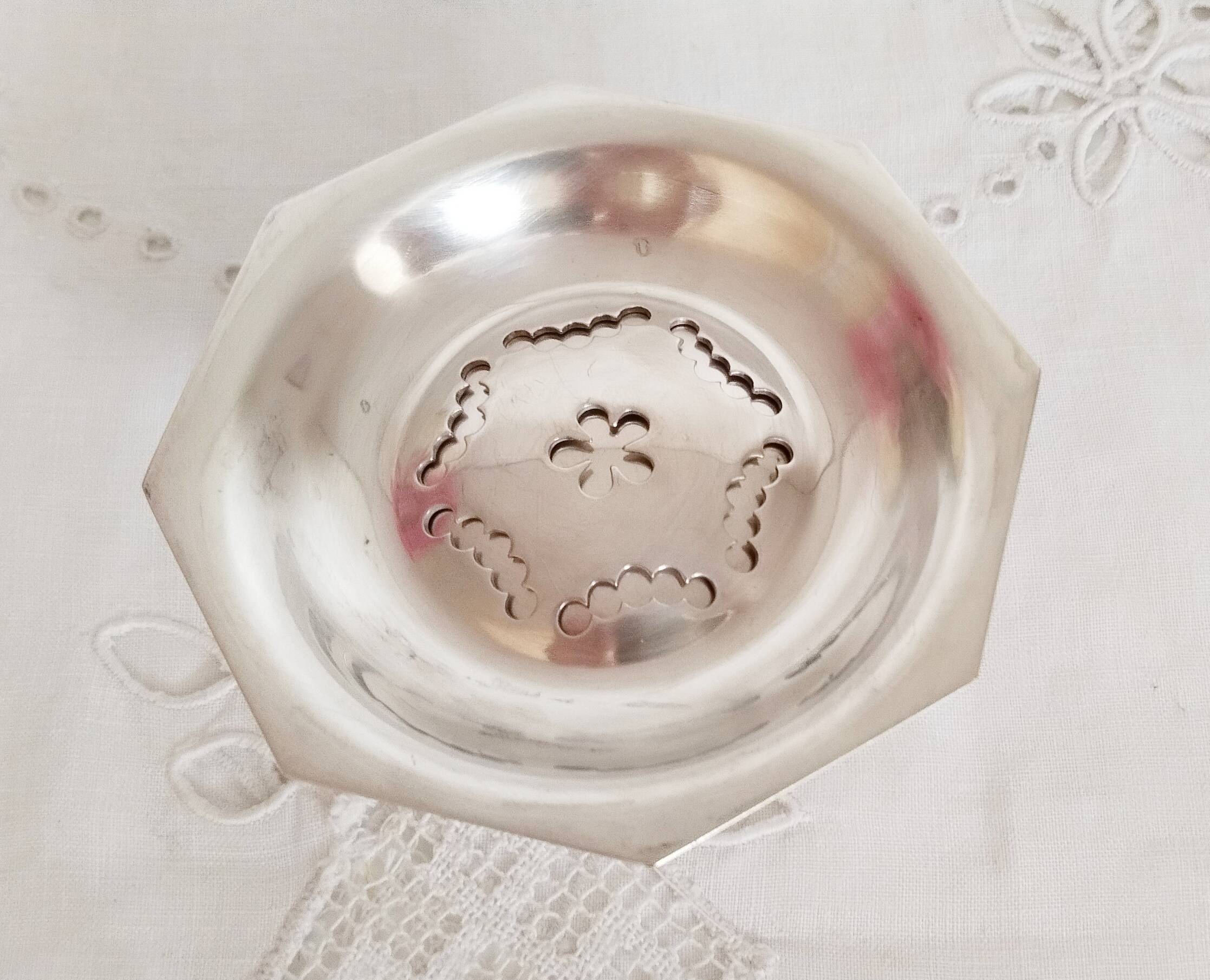 Antique Coquillor Junior butter dish in silver metal