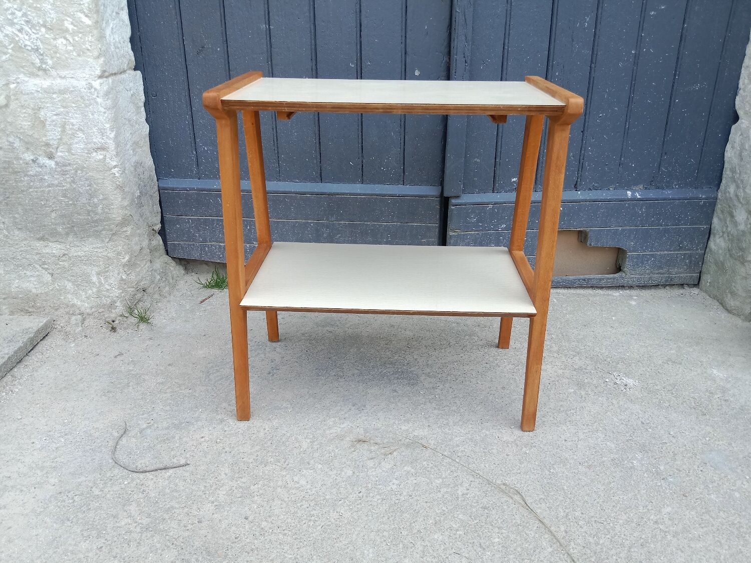 Side table with compass legs