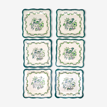 Dessert plates "Emeralds" Longwy
