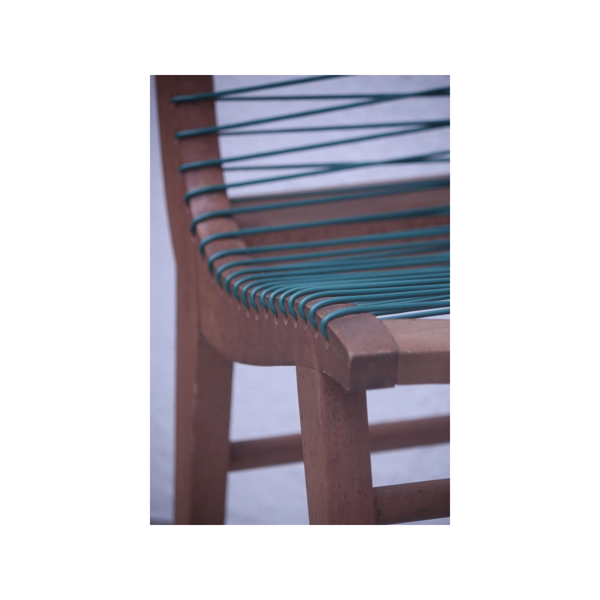 4 Louis Sognot chairs, green yarn