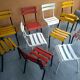 Lot of 10 former chairs of the 1960s iron bistro