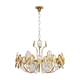 Mid century hollywood regency palwa gilt brass and crystal chandelier