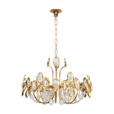 Lustre mid century hollywood regency palwa en laiton et crystal