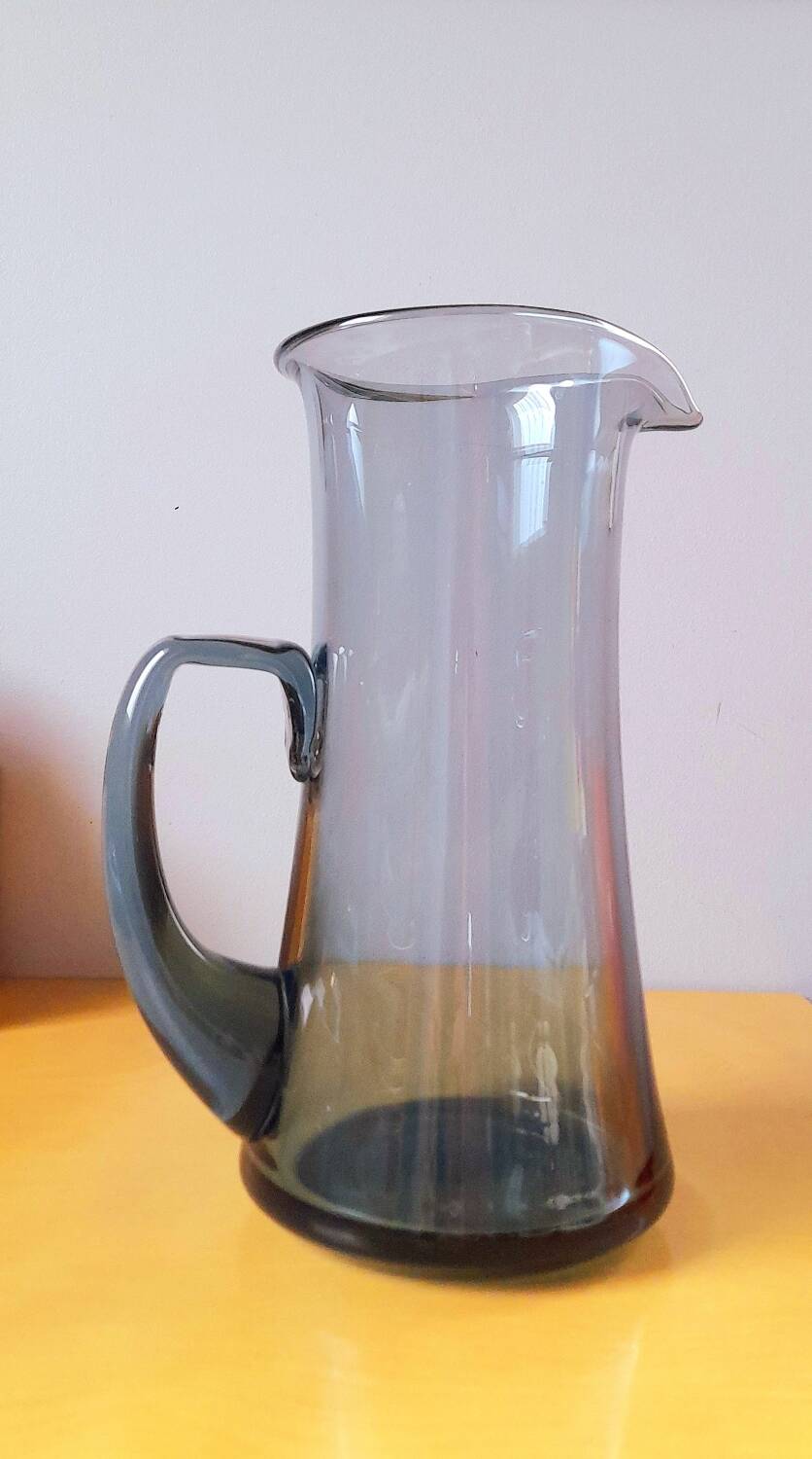 Scandinavian blue glass carafe