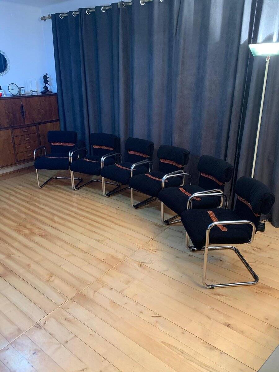 Chairs by Guido Faleschini for i4 Mariani, Italy, 1970s, set of 6