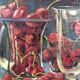 Oil on panel by sens-olive "the cherries ", 20th