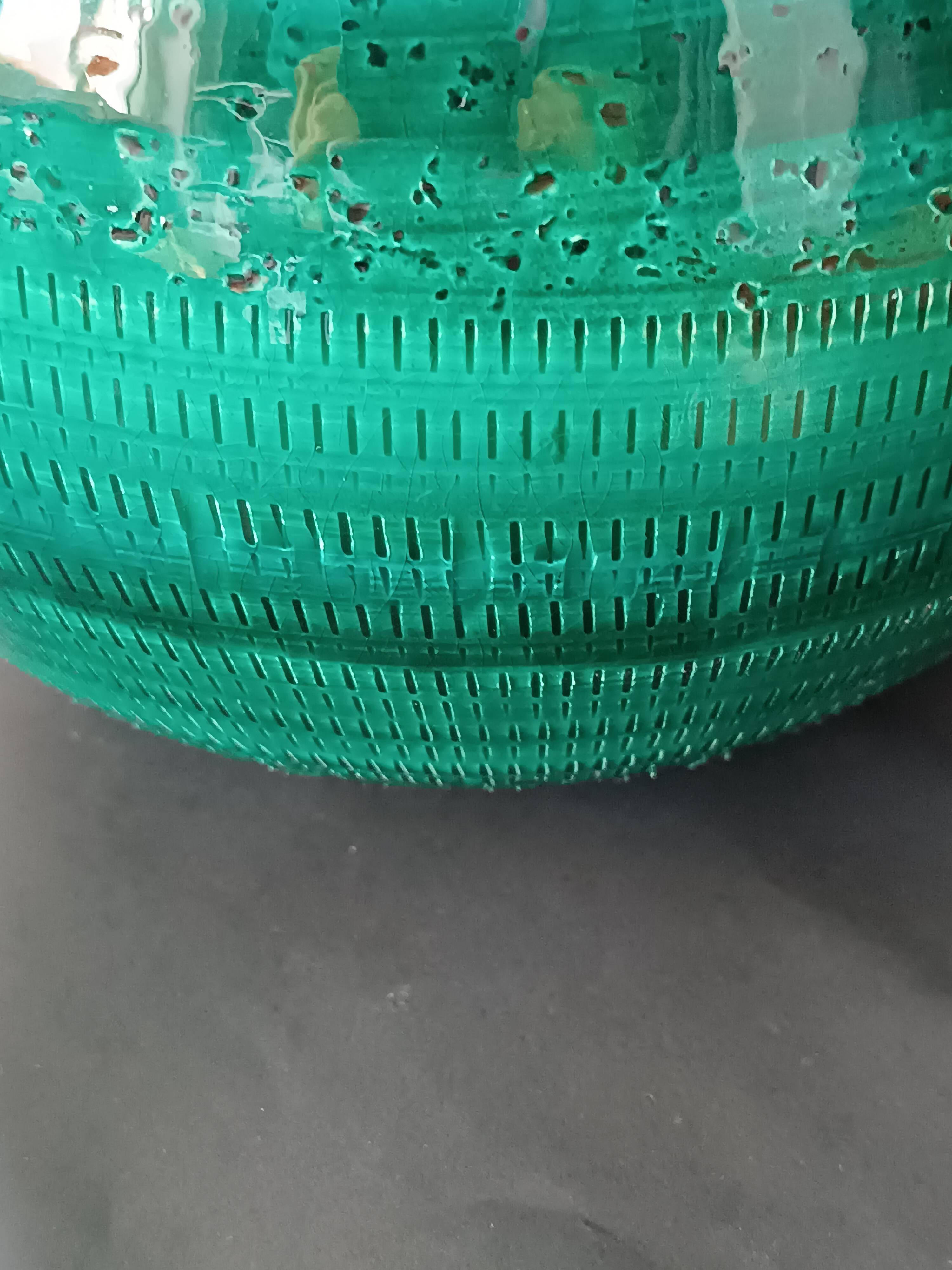 Round ceramic planter Rimini Bright Green Aldo Londi Bitossi 1970