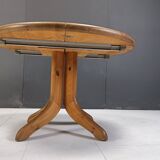 Rainer Daumiller pine wood round Dining Table, 1970s