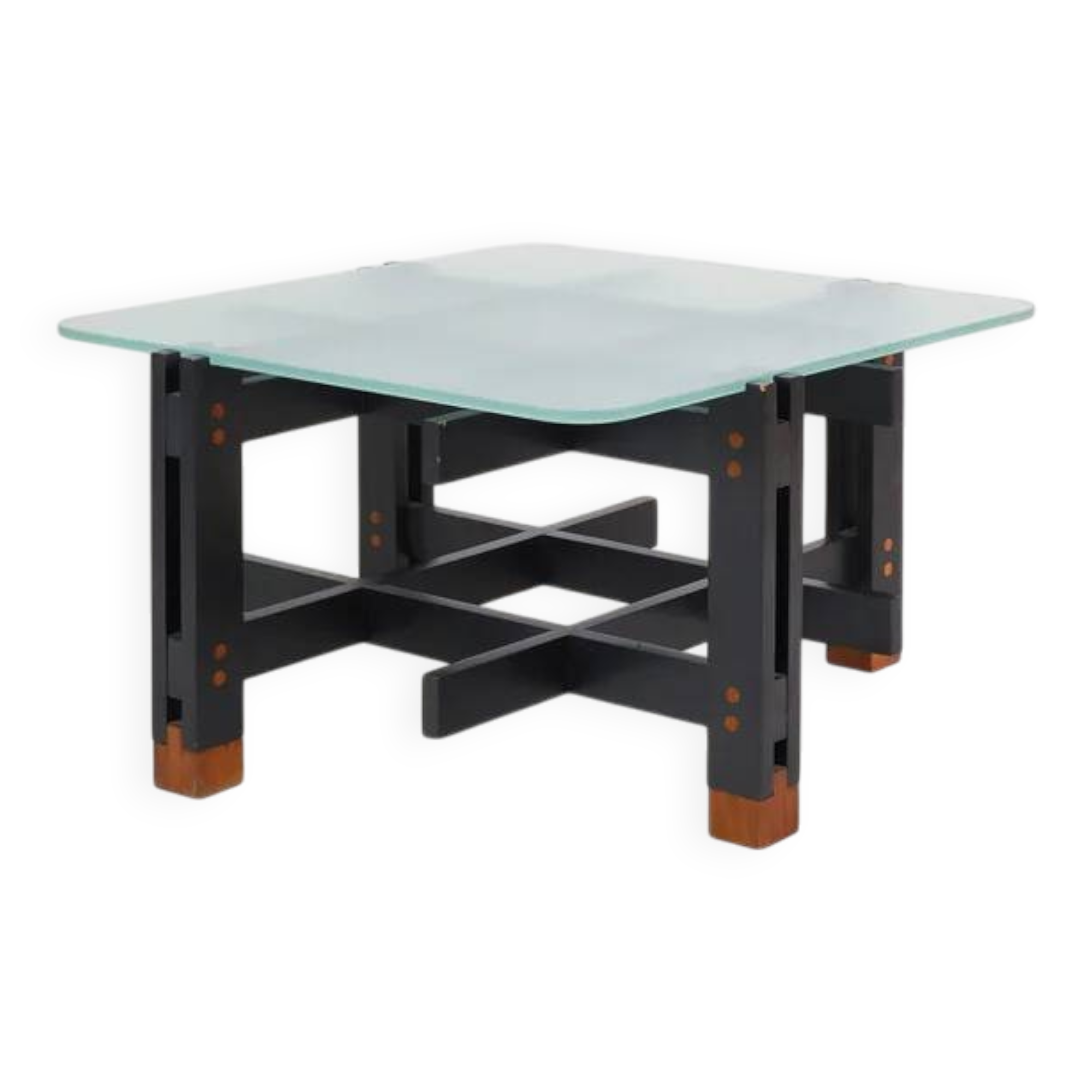 Wood and glass coffee table, Italy, c.1960