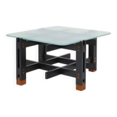 Table basse en bois et en verre, Italie, vers 1960