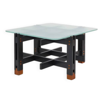 Wood and glass coffee table, Italy, c.1960