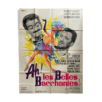 Movie poster "Ah! Les Belles Bacchantes" Louis de Funes 120x160cm 1954