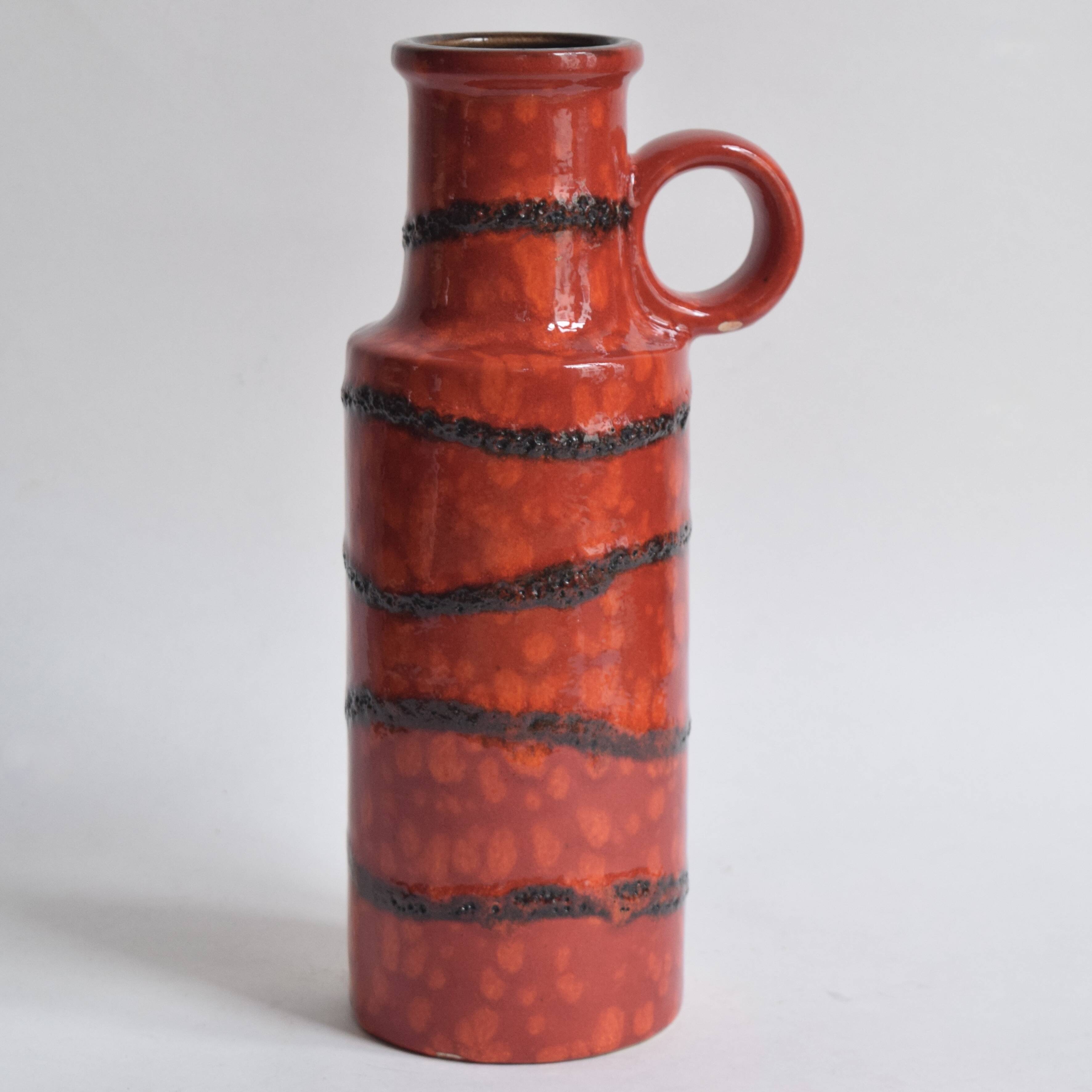 Scheurich Keramik vase red Fat Lava - West Germany 401 28