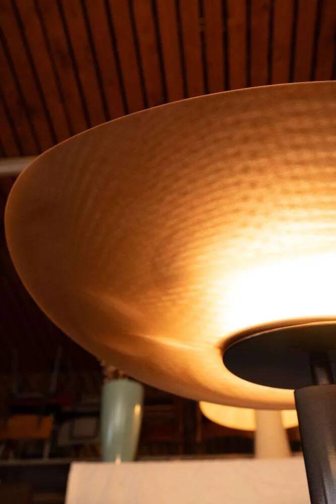 Vintage floor lamp by Artemide in glass, minimalist uplight from the 80s.