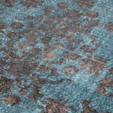 Handmade rustic anatolian 1980s 195 cm x 328 cm blue rug