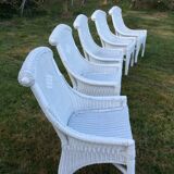 Set of vintage f rattan chairs