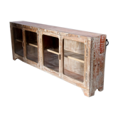 Buffet vitrine étagère en teck birman ancien