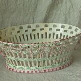 BASKET IN FAIENCE OPENWORK KELLER AND GUERIN LUNEVILLE