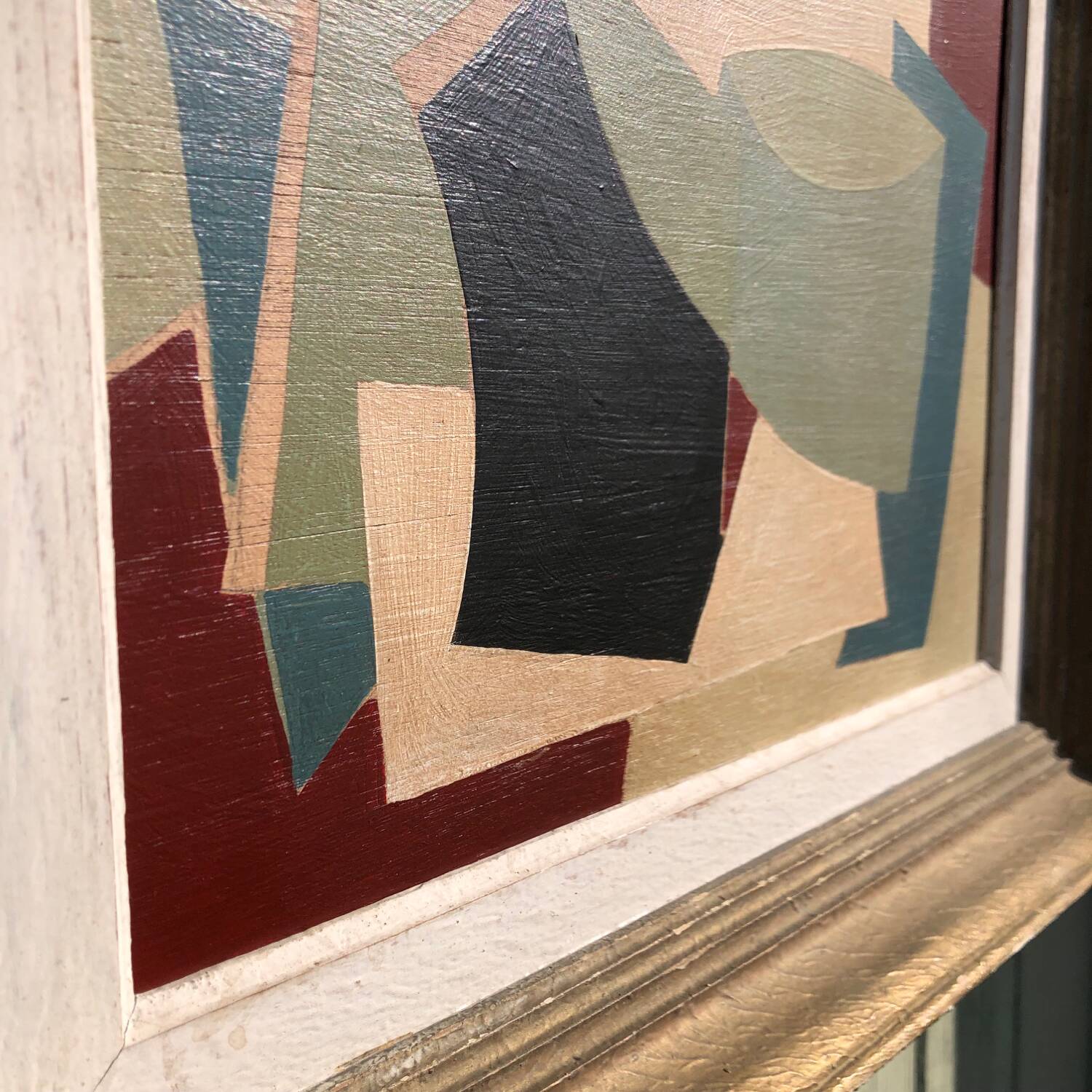 Abstract painting on wood panel