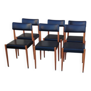 6 chaises vintage skaï