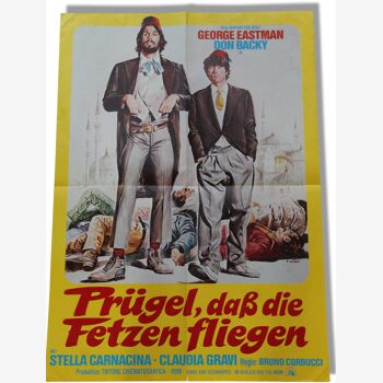 Affiche de cinéma originale "Prugel dab die Fetzen fliegen"