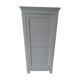 Vintage Parisian wardrobe, 1 door, pearl grey waxed finish.