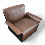2 xBlack Shell & brown Leather 620 Chair Lounge Chair by Dieter Rams
