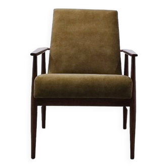 1960 Henryk Lis Mid Century Armchair in Forest Green Velvet