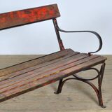 Riveted iron park bench 1920s