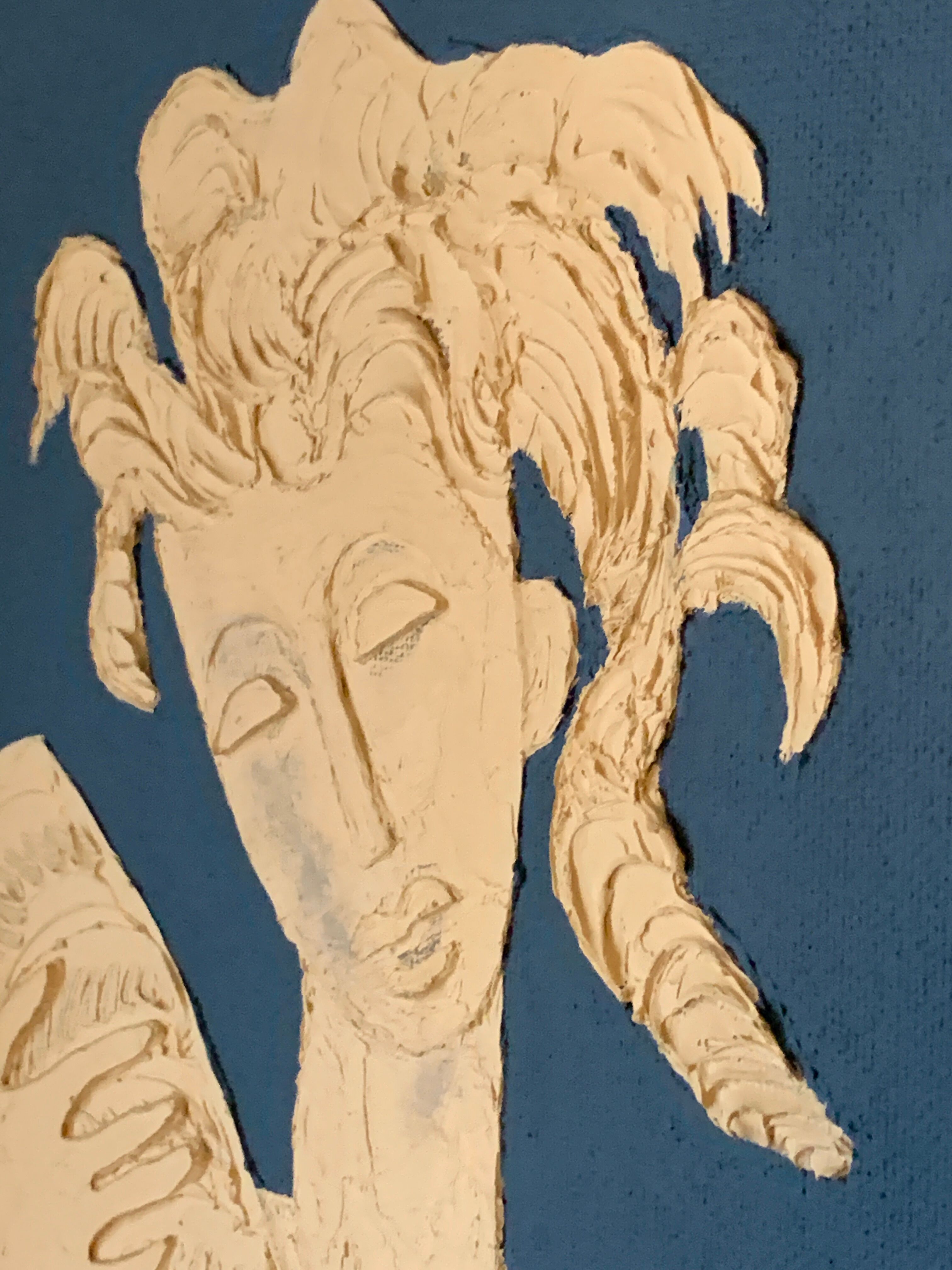 Claustra Expressionist screen " 4 Seasons & 4 Elements ", figurative painting, ca 1940