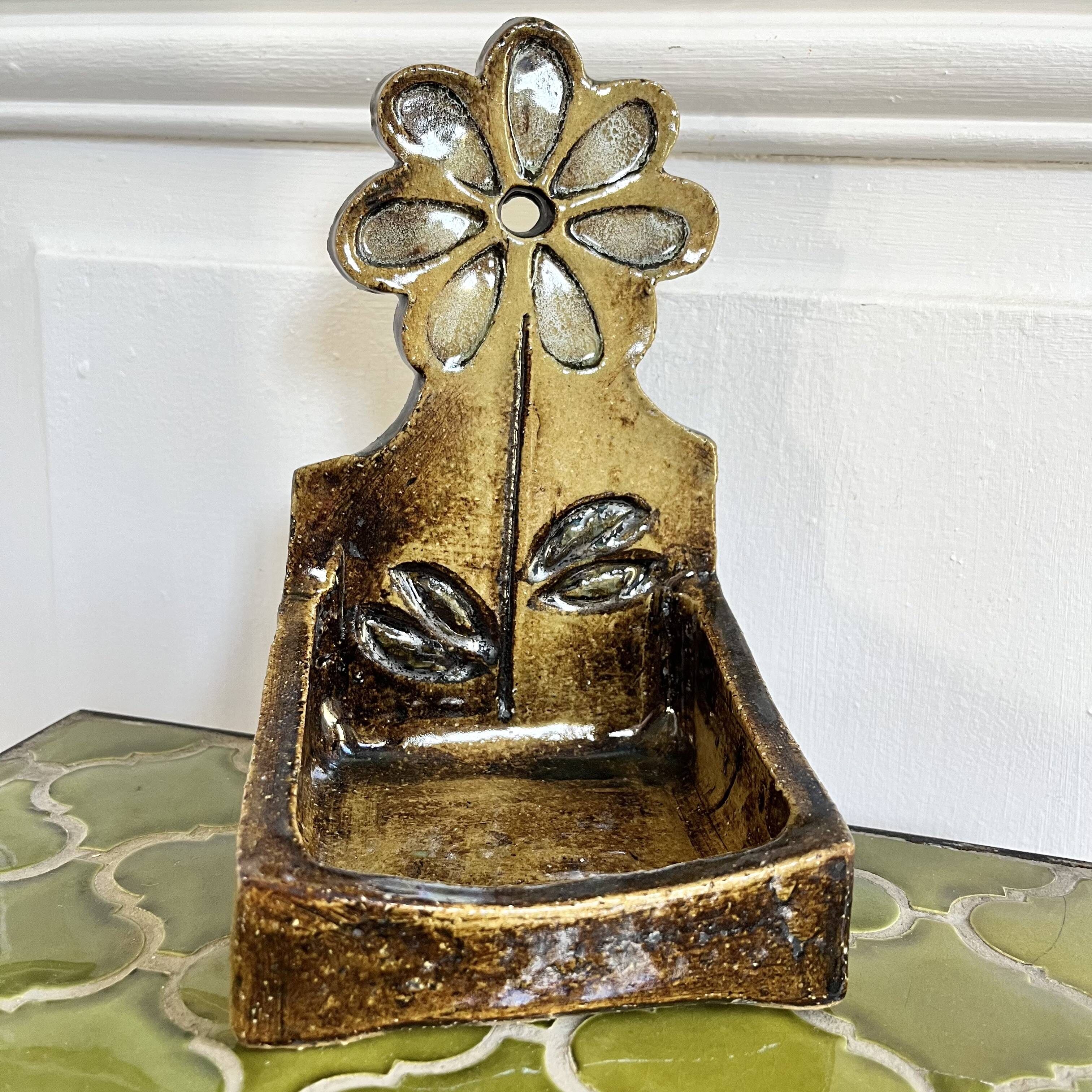 Ceramic soap dish/pocket tray Le Trident, 60s/70s, Vallauris