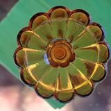 Glass bottle from Empoli, Italy, amber color.