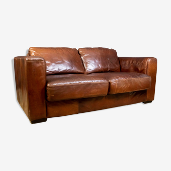 Vintage buffalo leather sofa