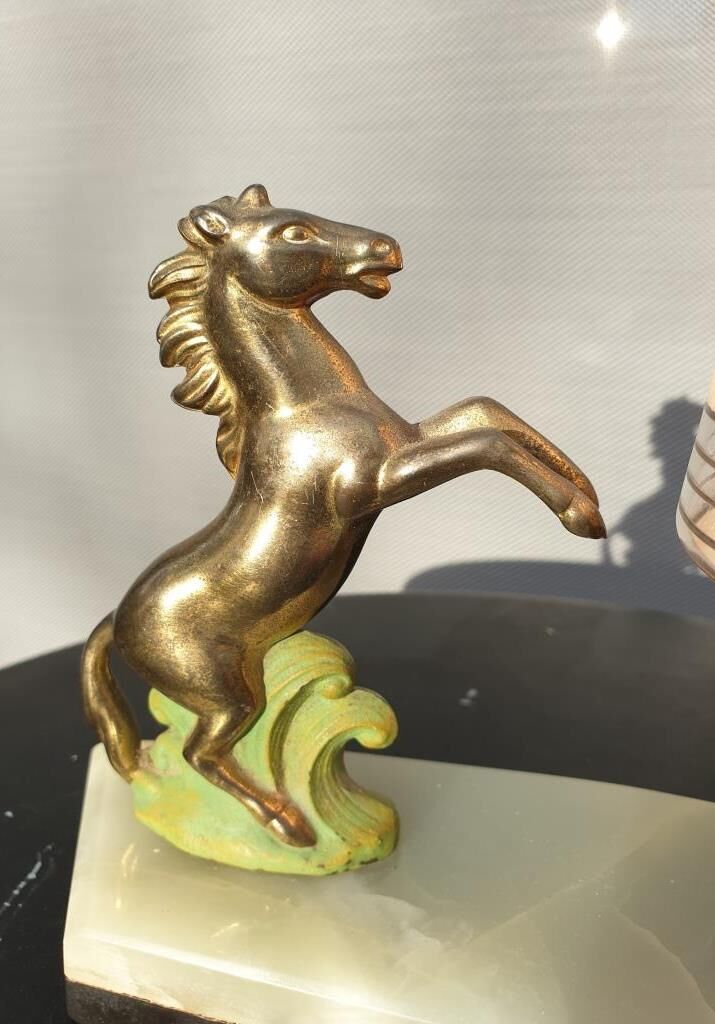 Art deco horse pitched bedside lamp 1930