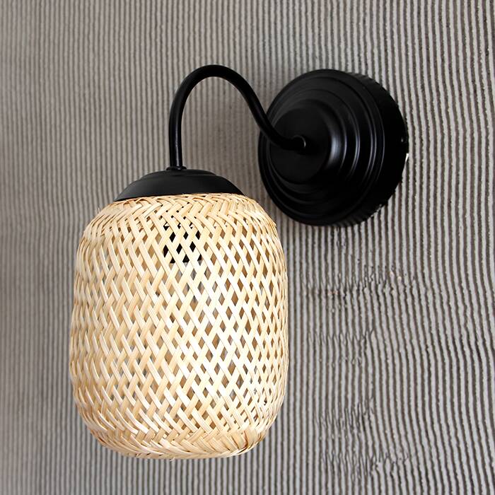 Bohemian Bamboo Sconce Lamp 16x19Cm