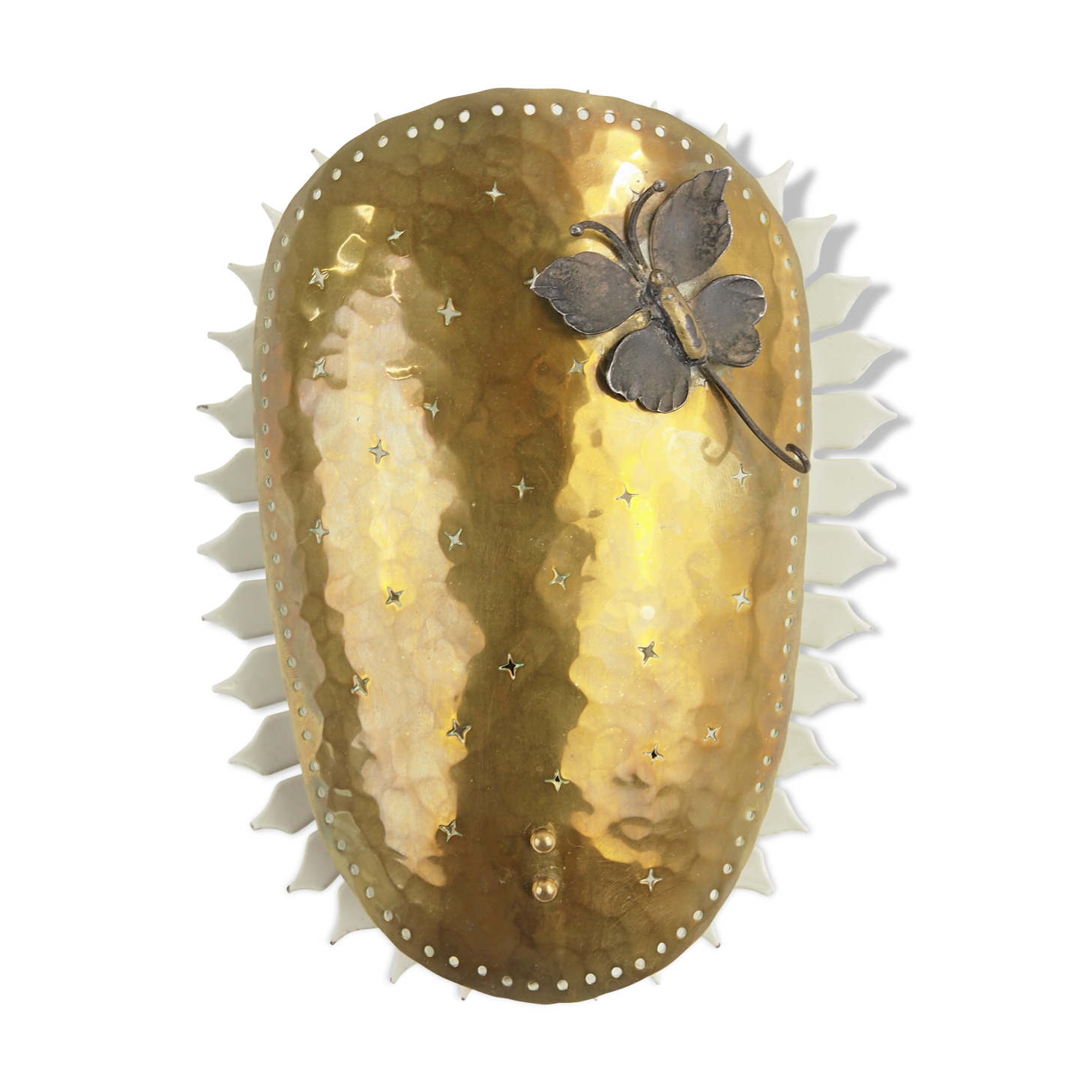 Vintage mid century brass sconce with butterfly