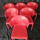 Suite de 6 chaises Cassina en cuir rouge