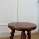 Pair of twisted wooden tripod stools