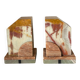 Pair of Art Deco marble and onyx bookends