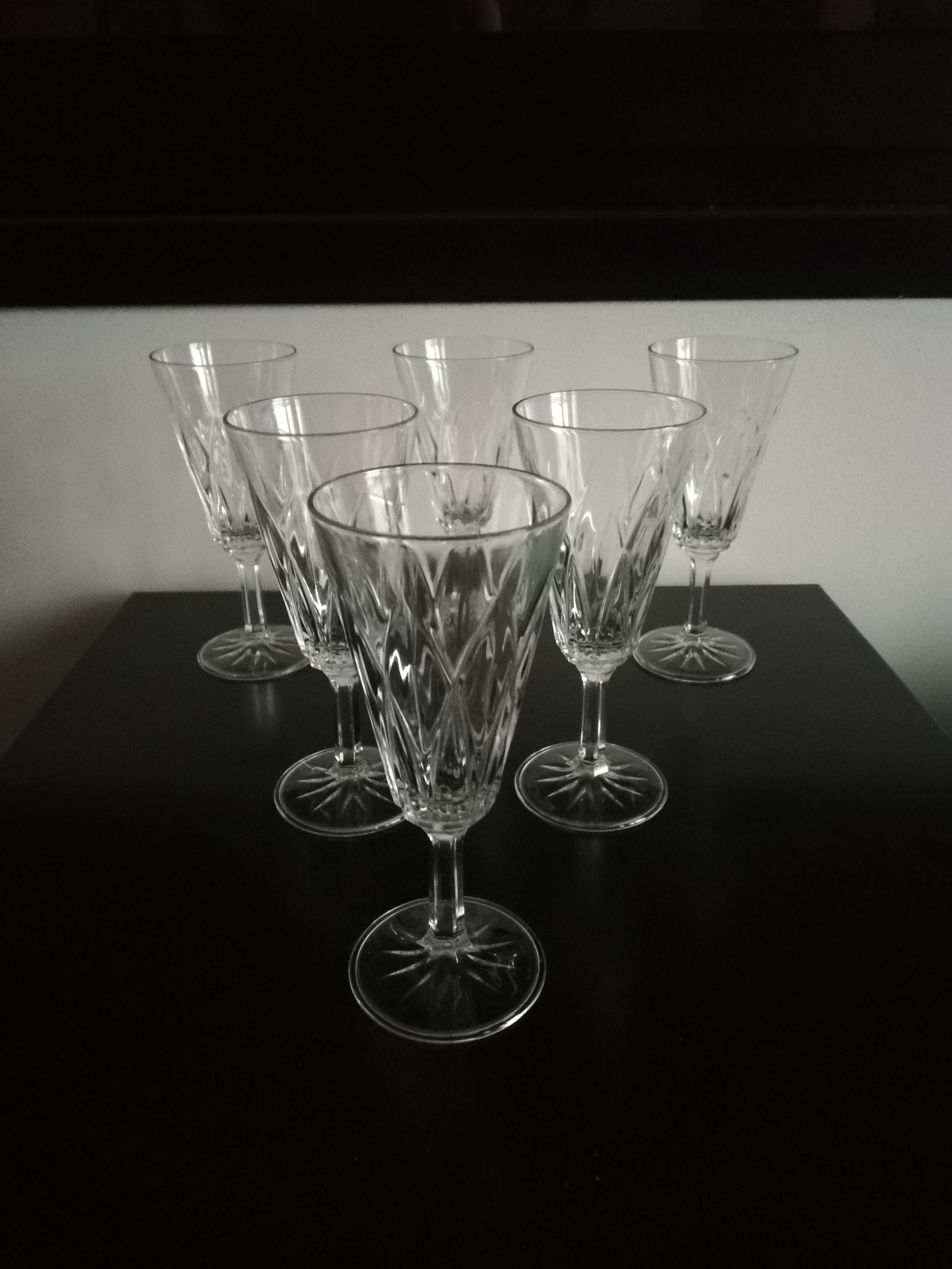 Set of 6 crystal bowls from the 60s