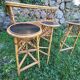 Vintage wicker bar stool set