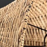 Pair of large Scandinavian rattan lamps from the 80s