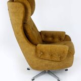 Fauteuil lounge pivotant restauré de Up Zavody, Tchéquie, 1970