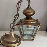 Vestibule lantern/suspension 4 sides beveled glass and brass