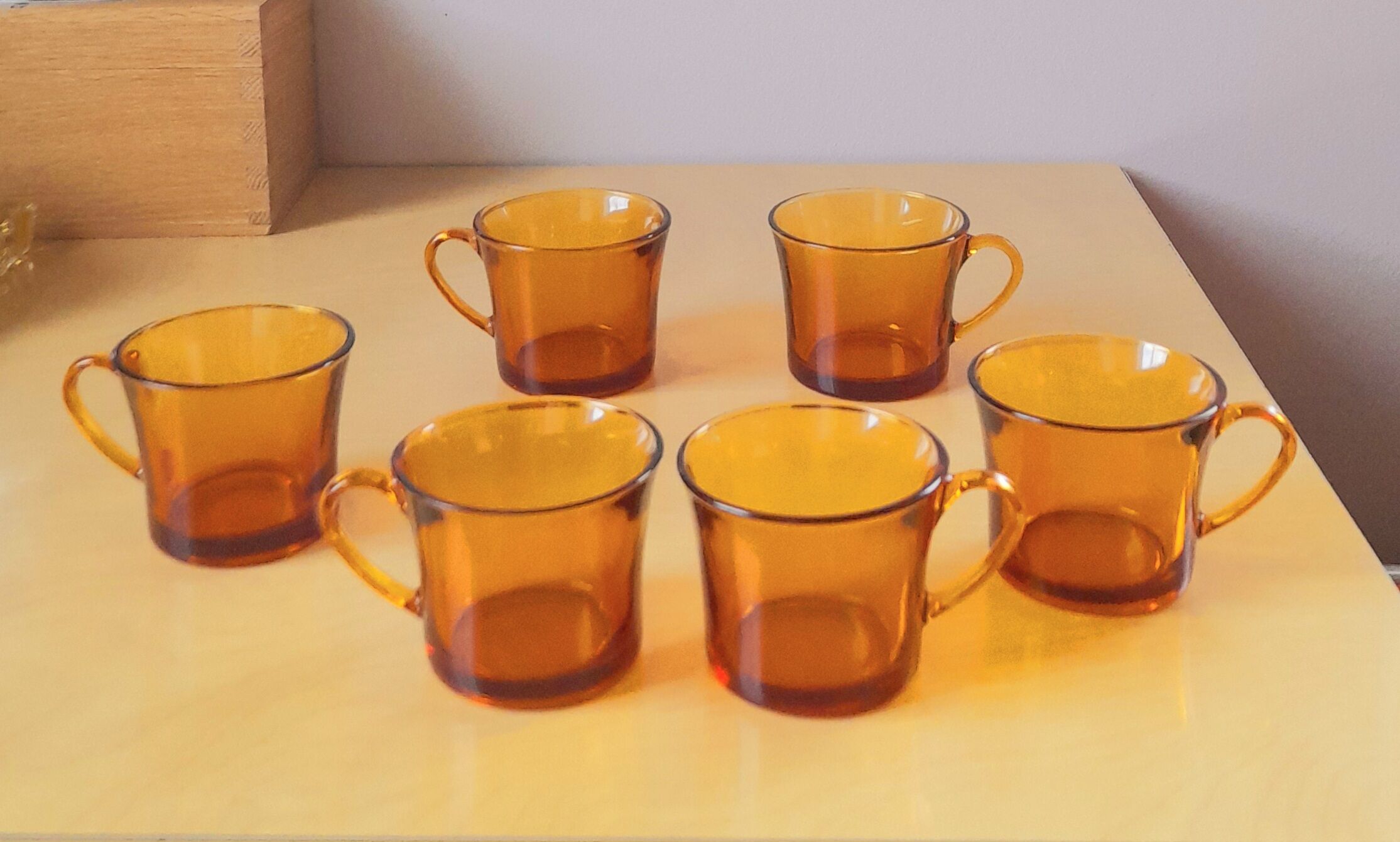 Amber arcopal cups 70s