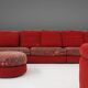 Modular Sofa in Red and Patterned Upholstery by Roche Bobois, France 1980s